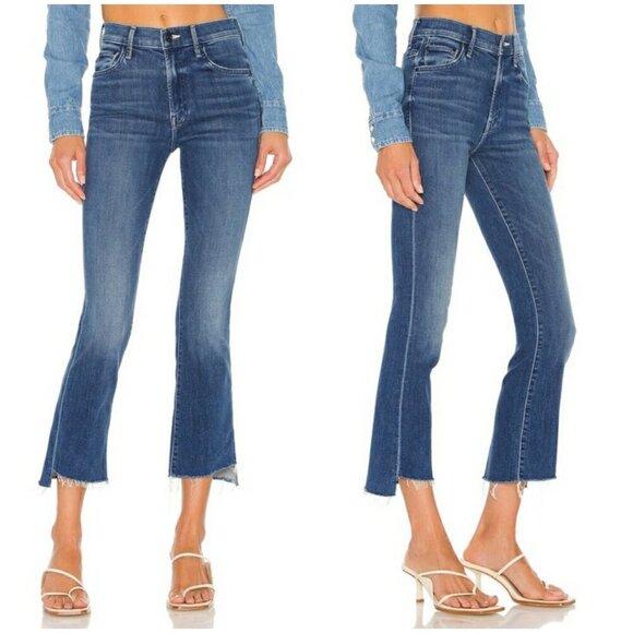💕MOTHER💕 The Insider Crop Step Fray Jeans ~ Wish On a Star 34 NWT - Picture 7 of 16